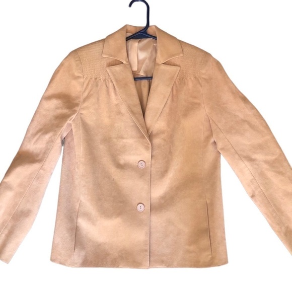 VINTAGE Brodkin Ultrasuede beige jacket camel size medium lightweight - Picture 7 of 7